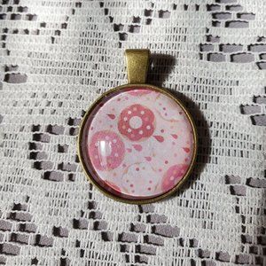 Pink Donuts & Sprinkles Pendant - Handmade